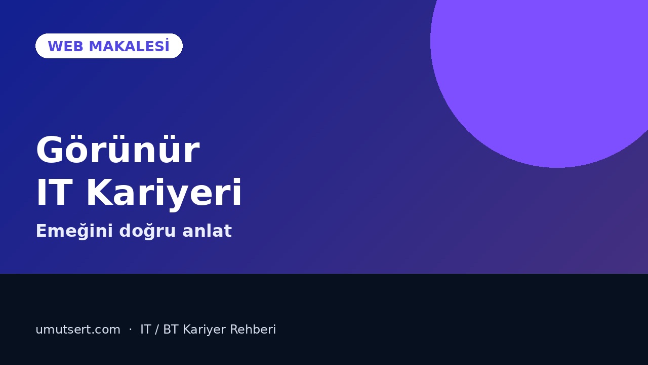 Görünür BT kariyeri makale kapağı